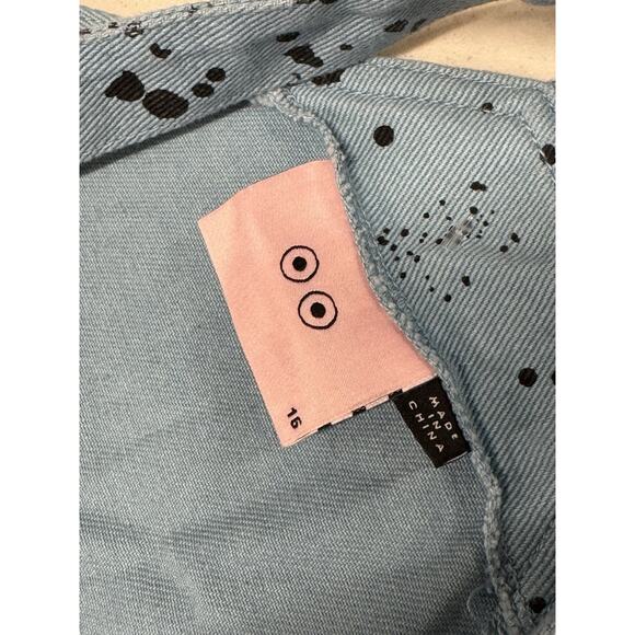 Lazy Oaf X Studio Arhoj Paint Splatters Pink Blue Purple Color block Denim Dress - Picture 8 of 13
